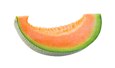 slice cantaloupe melon isolated on transparent png