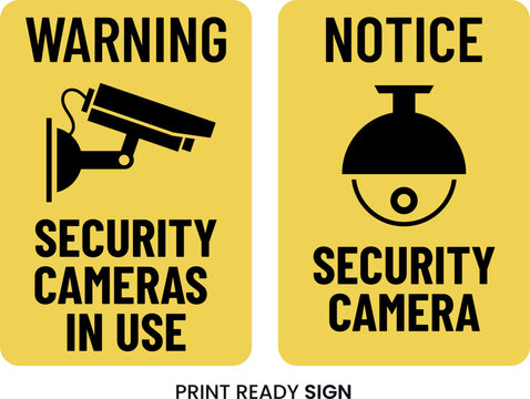 Camera security notice warning room sign