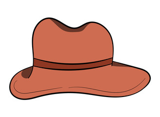 Brown Cowboy hat isolated on white