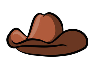Brown Cowboy hat isolated on white