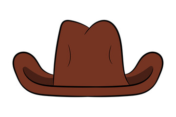 Brown Cowboy hat isolated on white