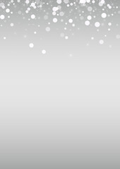 White Blizzard Vector Silver Background. New