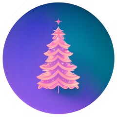 Generative AI,close-up of christmas tree against blue background