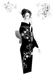 女性、着物、和服、ファッション