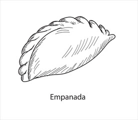 Empanada mexican food vector. Best Mexican Dishes. Latin american food illustration.