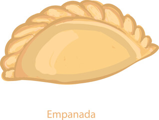 Empanada mexican food vector. Best Mexican Dishes. Latin american food illustration.
