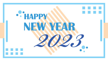 Happy new year template design, vector and illustration. Greeting for new year 2023.