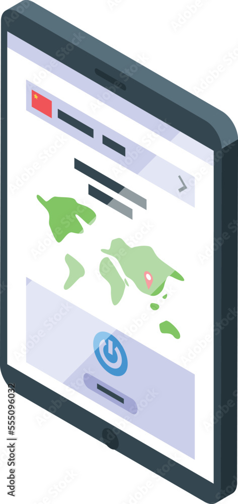 Poster tablet vpn icon isometric vector. server network. internet web