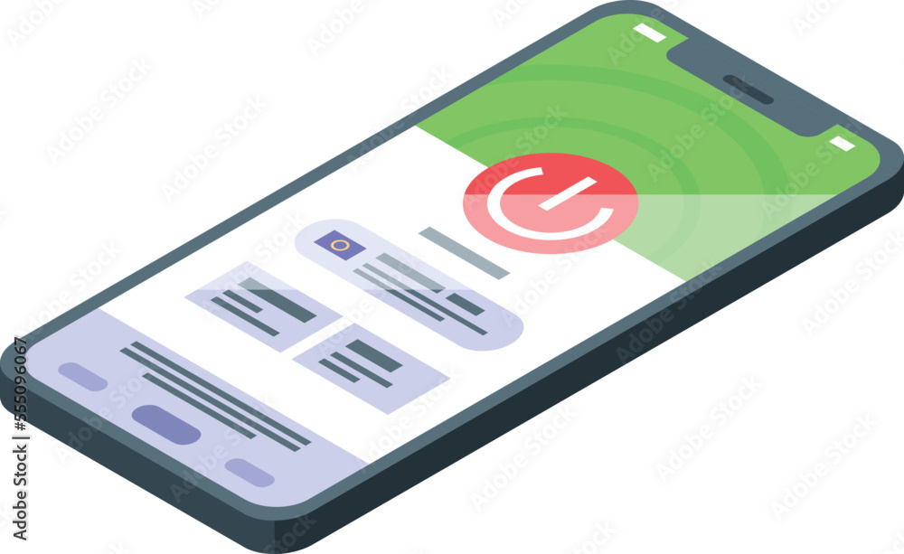 Aufkleber smartphone vpn icon isometric vector. server network. firewall data