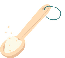Sea salt on spoon flat icon Aromatherapy Spa procedure