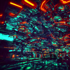 futuristic neonworld aquatic