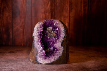 minerals with amethyst druse as still life