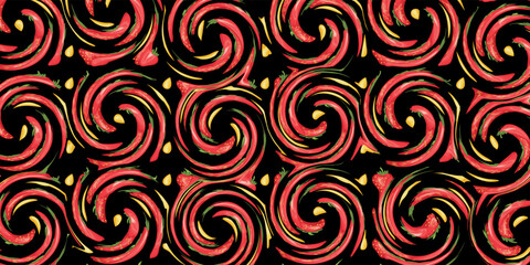 Vector seamless beautiful pattern flower and leaves flat background