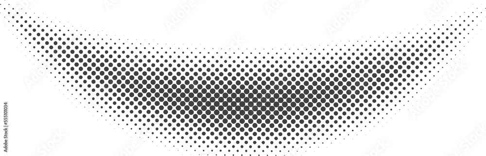 Aufkleber halftone wavy shape. dotted gradient wave. fluid curved element. pop art