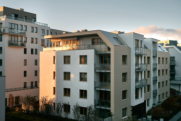 EU Modern European complex of apartment buildings. And outdoor facilities.