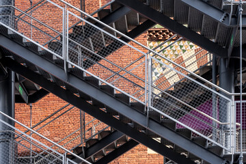 Emergency stairs on the outside of a building