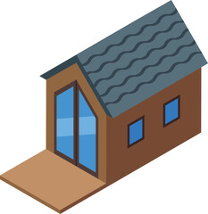 Small travel house icon isometric vector. Nature summer. Adventure tipi © ylivdesign