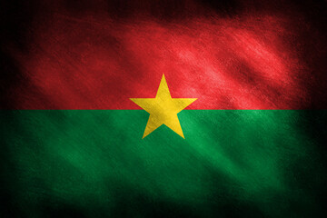 The flag of Burkina Faso on a retro background