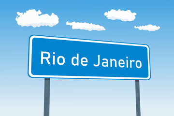Rio de Janeiro city sign in Brazil