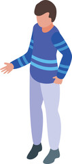 Fototapeta premium Young man icon isometric vector. Cute leader. Team formation