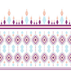  Geometric ethnic pattern traditional Design for background,carpet,wallpaper,clothing,wrapping,Batik,fabric,sarong,Vector illustration embroidery style