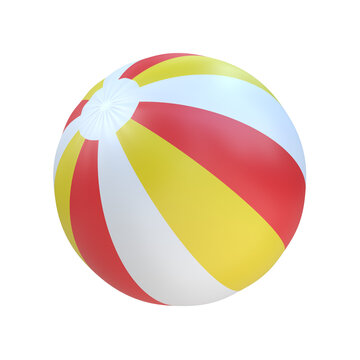 3d render colorful beach ball isolated on white