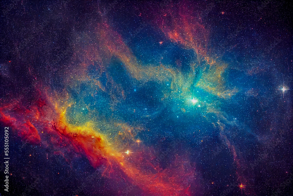 Canvas Prints background with space, generative ai illustration