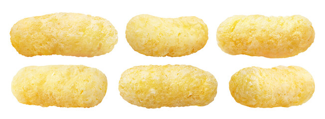 Collection of delicious corn sticks, isolated on white background