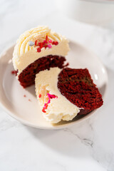 Red Velvet Cupcakes with White Chocolate Ganache Frosting