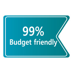 Budget Friendly sign tag banner vector art illustration Isolated on White Background