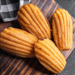biscuit cookies Madeleine sweet French dessert meal food snack on the table copy space food...
