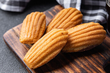 biscuit cookies Madeleine sweet French dessert meal food snack on the table copy space food...