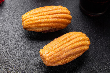 biscuit cookies Madeleine sweet French dessert meal food snack on the table copy space food background top view