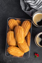 biscuit cookies Madeleine sweet French dessert meal food snack on the table copy space food background top view