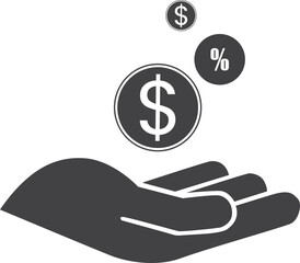 Finance icon, financial investment icon black vector