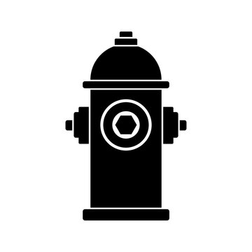 Fire hydrant, firecock silhouette. Minimalist simple flat icon. Fireman water supply equipment.
