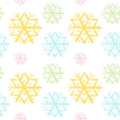 seamless winter pattern with snowflakes on a white background