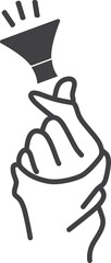 Finger snap icon, flicking fingers line icon black vector