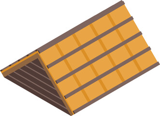 Wood roof house icon isometric vector. Repair construction. Drain metal