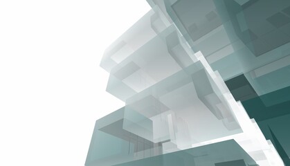 Abstract architecture rendering 3d illustration