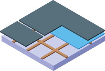 Tile floor icon isometric vector. Flooring renovation. New interior