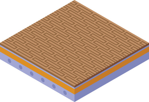 Wood Parquet Icon Isometric Vector. Floor Instalation. New Interior