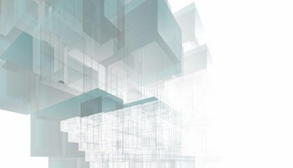 Abstract architecture rendering 3d illustration