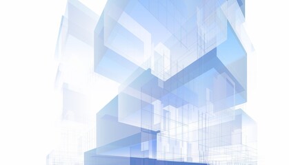 Abstract architecture rendering 3d illustration