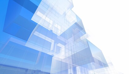 Abstract architecture rendering 3d illustration © Yurii Andreichyn