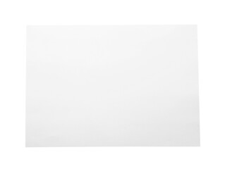 Blank sheet of paper on white background, top view