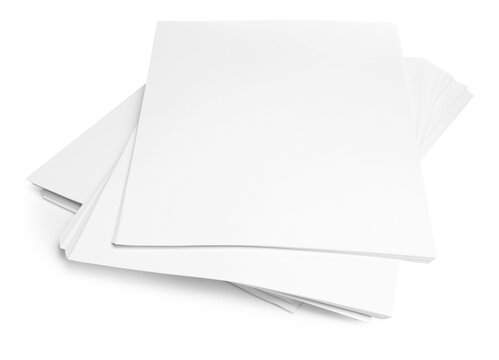 Stacks of paper sheets on white background