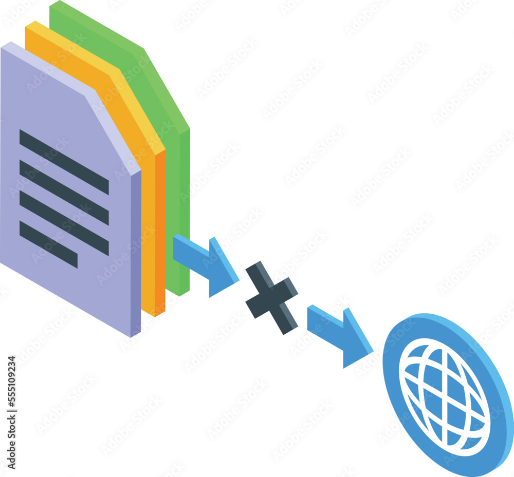 Aufkleber data service lost icon isometric vector. internet error. device storage