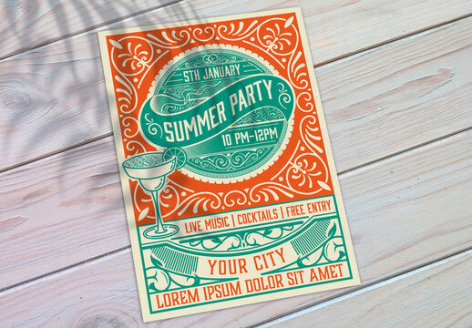 Summer Party Poster Layout