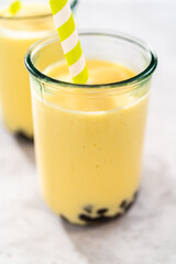 Mango boba smoothie